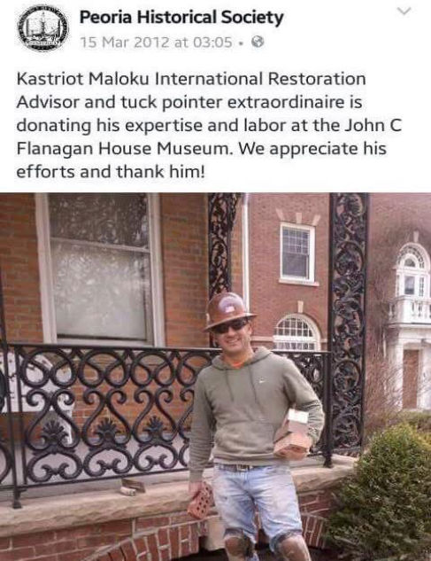 Man working at John C Flanagan House Museum.